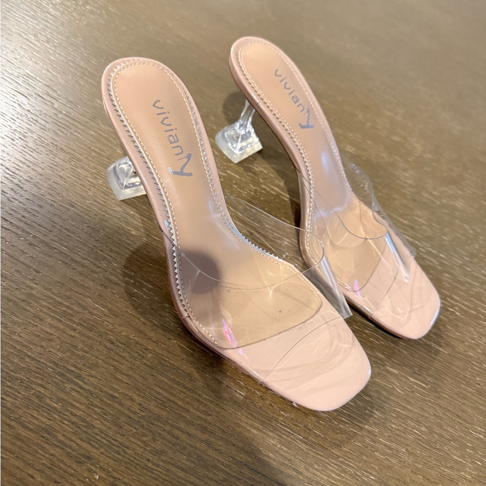 ☀️Viviana Transparent and Blush Heels